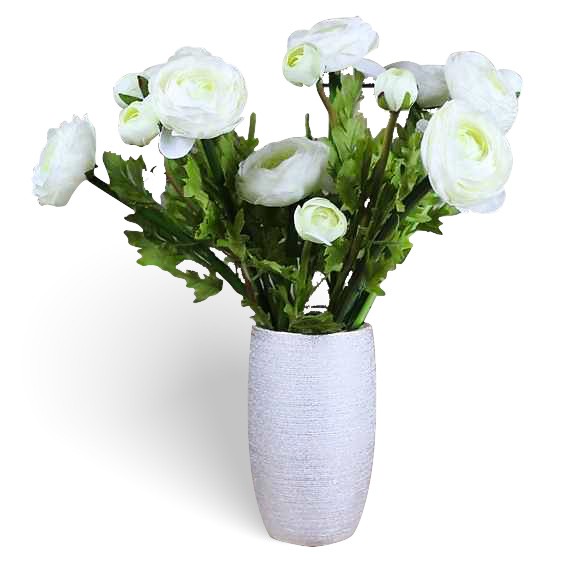 Pryskyřník bílá kytice 30cm