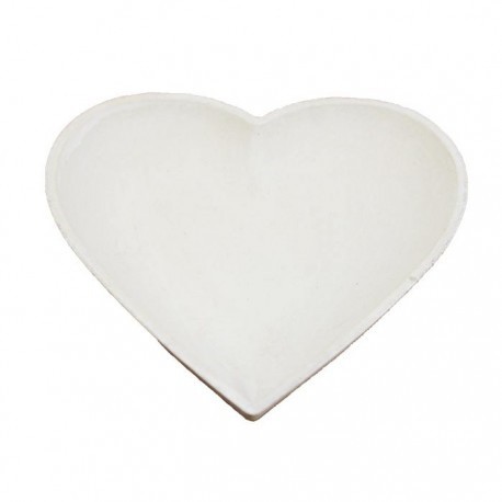 Dřevěný bílý tác tvar srdce 20x20 - Ostatní zboží Domácí potřeby