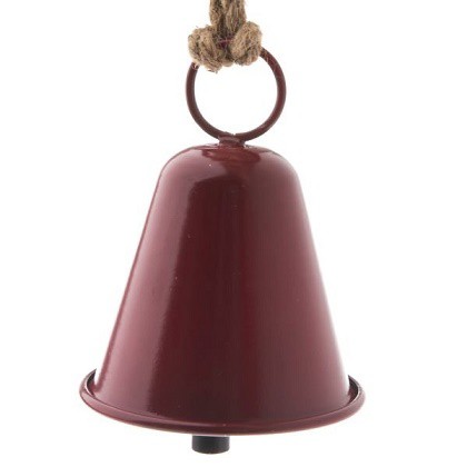 Závěsný plechový zvonek - červený 13cm - Nezařazené