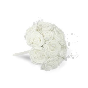 Puget z pěnový růžiček do ruky 20cm bílý