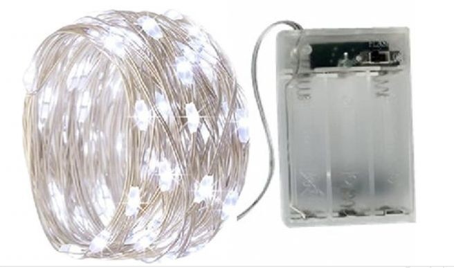 Řetěz s 20 LED světýlky 1,7m ledově bílá