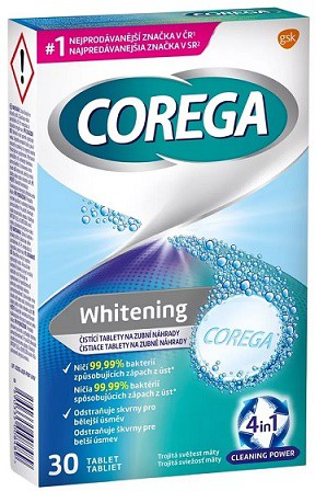 COREGA TABS 30ks Whitening - Péče o tělo Dentální hygiena Ostatní dentální výrobky