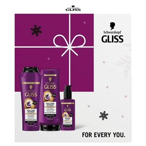 Kazeta Gliss Full Hair Wonder-balzám200ml, šamp.250ml,sérum1 - Kosmetika Pro ženy Dárkové kazety