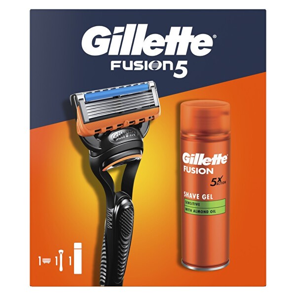 Kazeta Gillette Fusion strojek + gel na holení 250ml - Kosmetika Pro muže Dárkové kazety