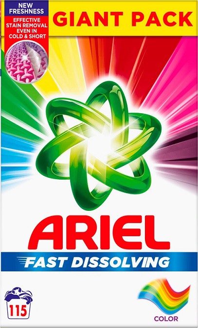 Ariel prášek 115dáv/6,32kg Color box - Prací prostředky Prací prášky