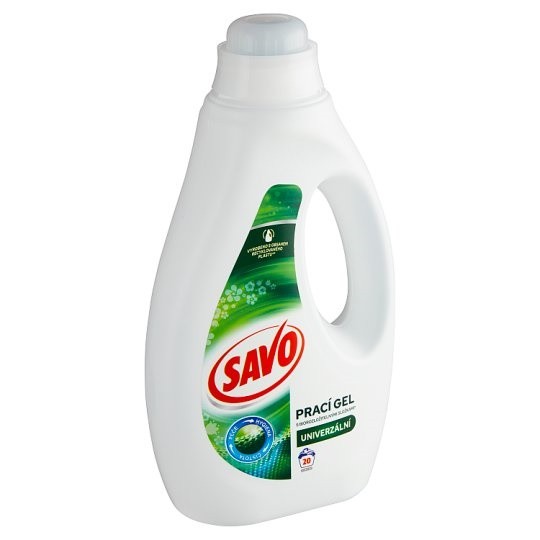 Savo gel 20dáv/1l na praní bez CL uni - Drogerie Prací prostředky Prací gely do 50 dávek