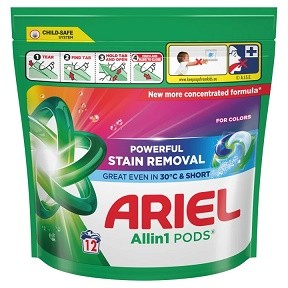 Ariel kapsle 12ks MontSpring /bílé i&nbsp;bar - Drogerie Prací prostředky Kapsle