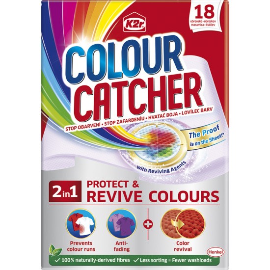 K2R Colour catcher/Stop obarvení 18ks K2R Colour catcher/Stop obarvení 18ks - Drogerie Prací prostředky Doplňky