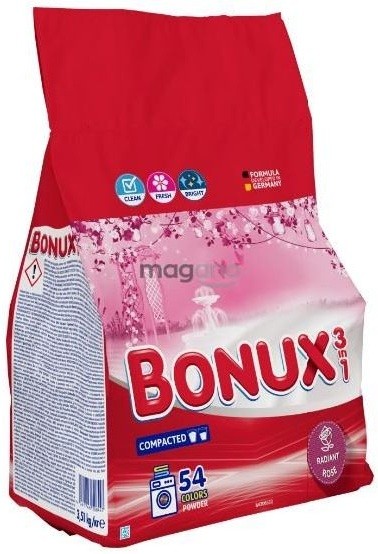 Bonux 54 dávek/3.5kg 3v1 Color Rose - Drogerie Prací prostředky Prací prášky 20 - 60 dávek