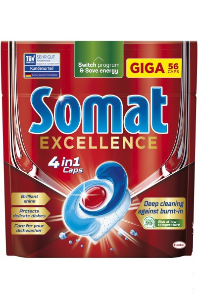 Somat Excellence 4v1 kapsle 56ks - Čistící a mycí prostředky Přípravky do myček na nádobí Mycí prostředky