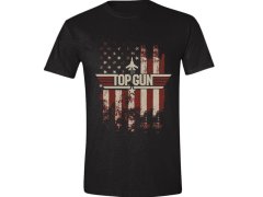 Tričko Pánské - Top Gun - vel.DISTRESSED FLAG|ČERNÉ|VELIKOST L