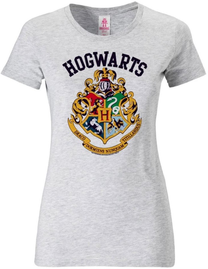 Tričko Dámské - Harry Potter - vel.HOGWARTS LOGO|ŠEDÉ|VELIKOST L - Harry Potter