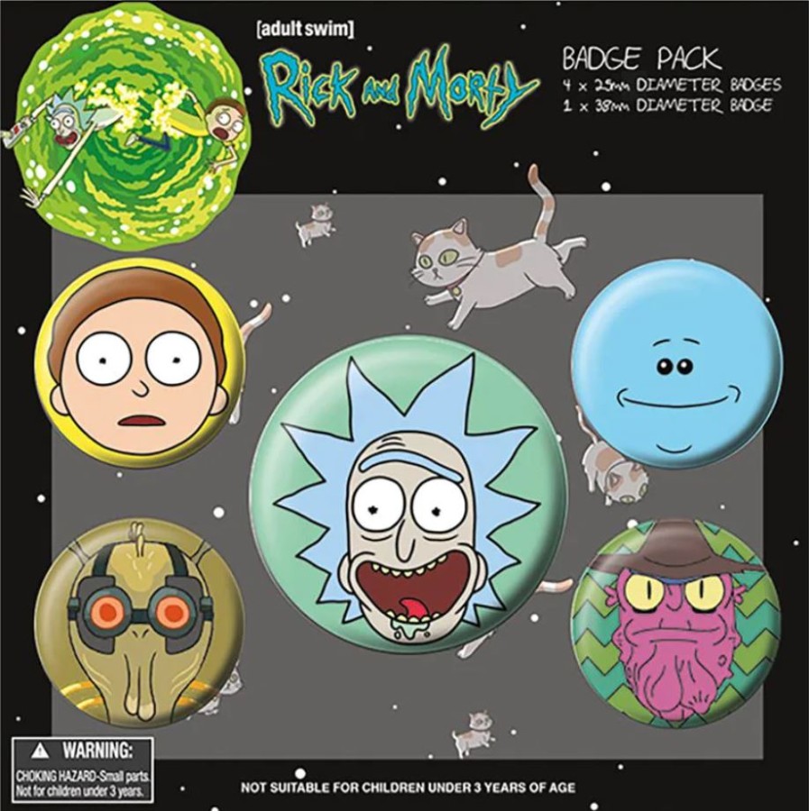 Placky - Odznaky - Set 5 Kusů - Rick And Morty