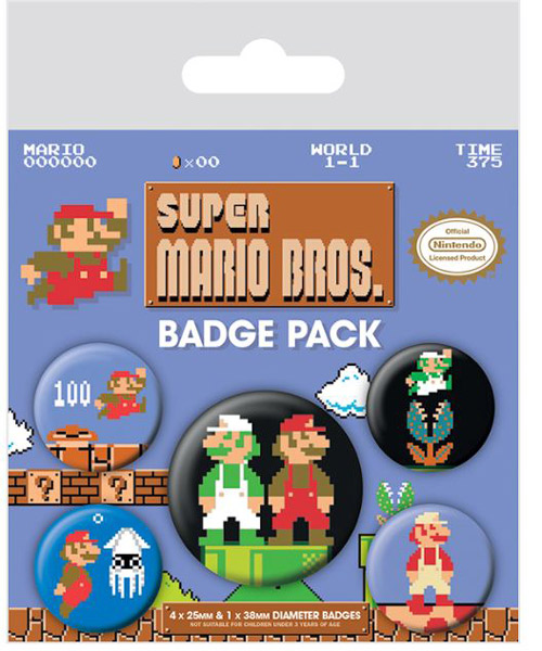 Placky - Odznaky - Set 5 Kusů - 2,5 cm|3,8 cm Placky - Odznaky - Set 5 Kusů - 2,5 cm|3,8 cm - Super Mario
