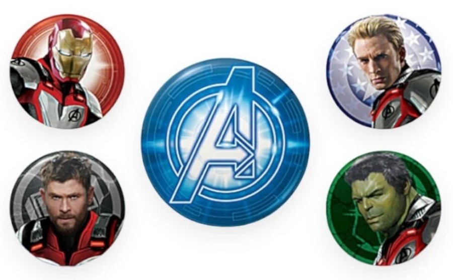 Placky - Odznaky - Set 5 Kusů - 25 mm|38 mm - Avengers
