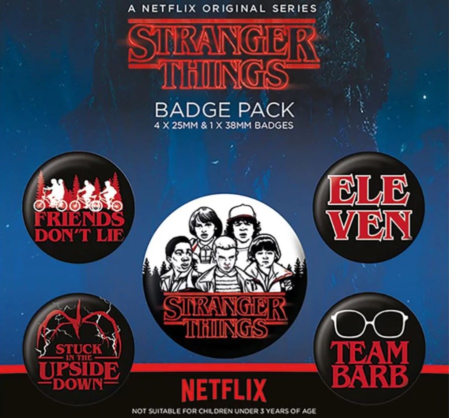 Placky - Odznaky - Set 5 Kusů - Stranger Things