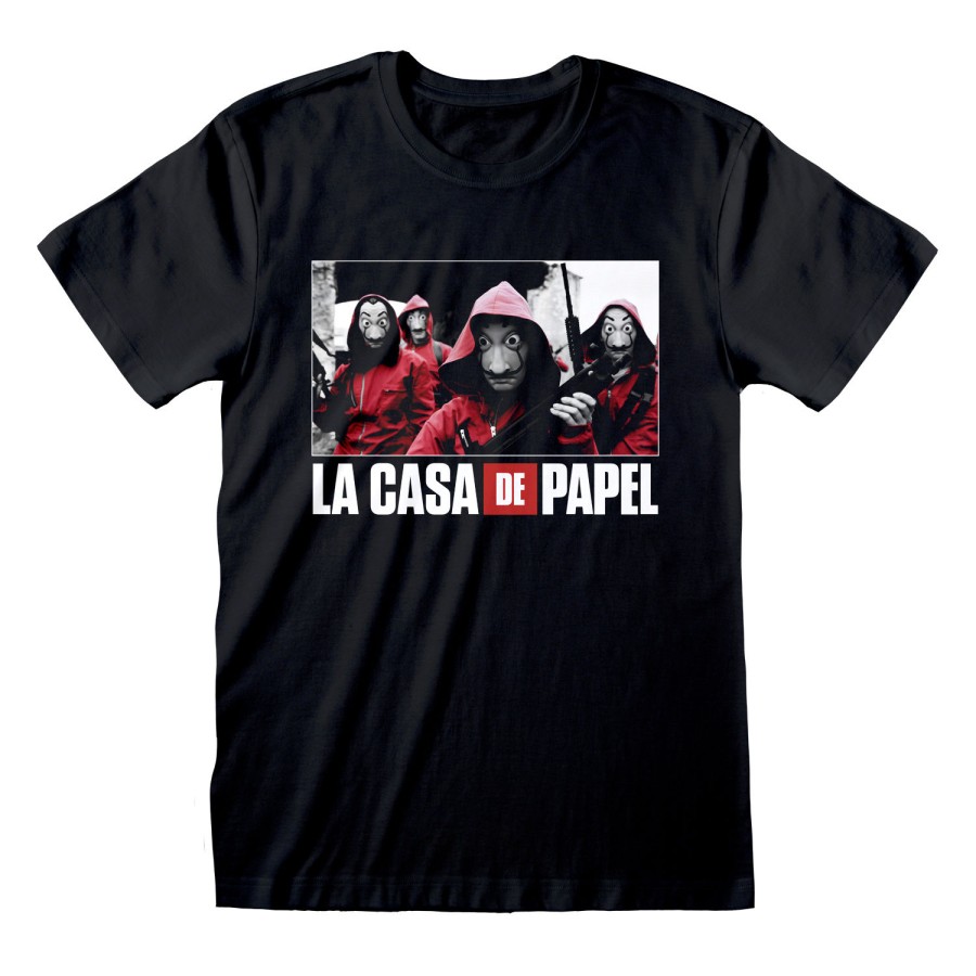 Tričko Pánské - La Casa De Papel - vel.PHOTO AND LOGO|ČERNÉ|VELIKOST M - Papírový Dům