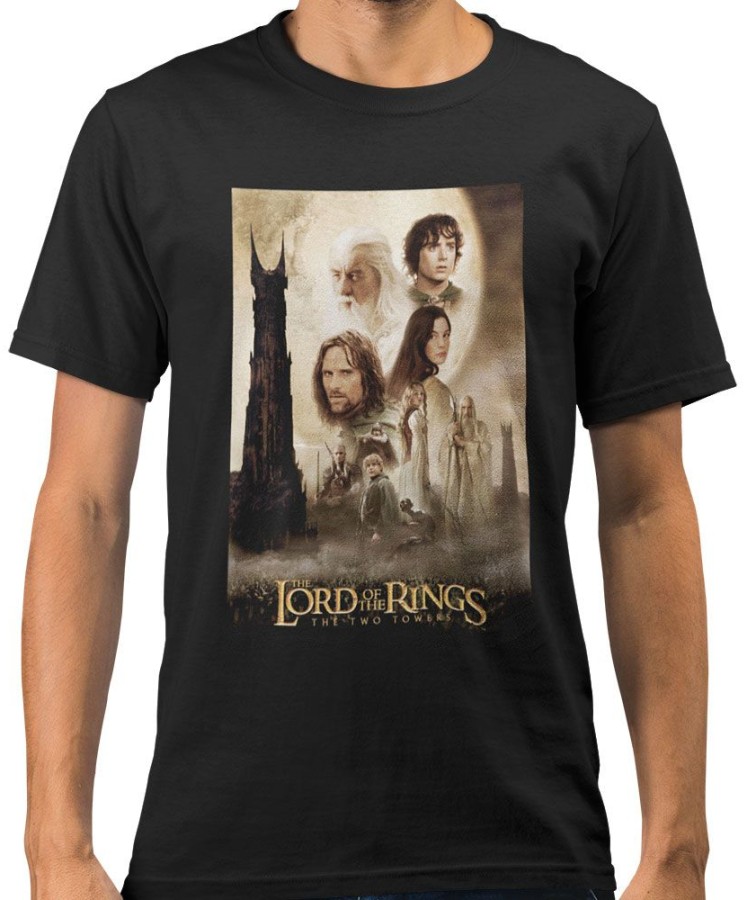Tričko Pánské - Lord Of The Rings - vel.THE TWO TOWERS|ČERNÉ|VELIKOST S