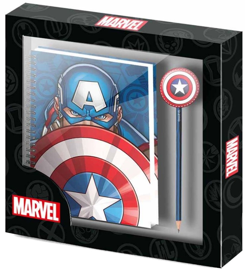 Blok - Zápisník Set - Marvel - Captain America
