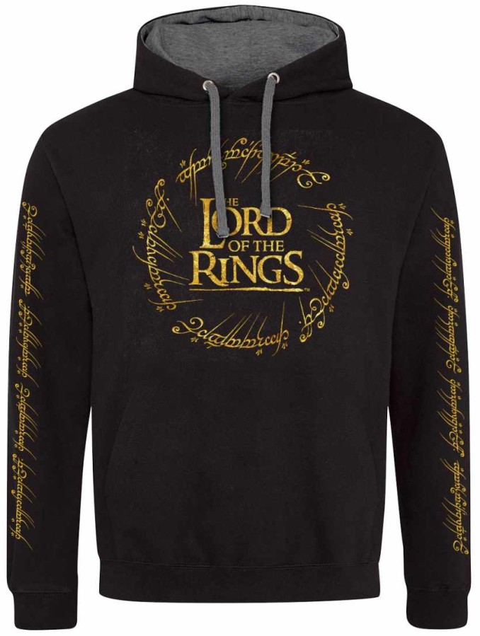 Mikina Pánská - Lord Of The Rings - vel.GOLD FOIL LOGO|ČERNÁ|VELIKOST S - Pán Prstenů