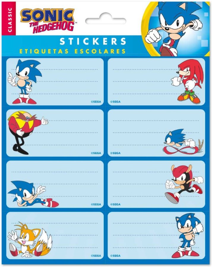 Nálepky Set 2 Listy - Sonic - Sonic