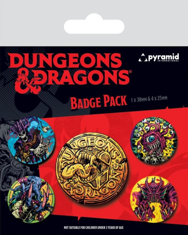 Placky - Odznaky - Set 5 Kusů - 25 mm, 38 mm Placky - Odznaky - Set 5 Kusů - 25 mm, 38 mm - Dungeons & Dragons