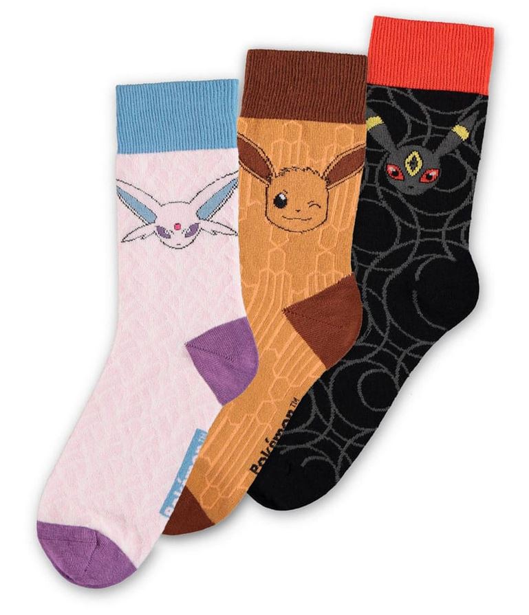 Ponožky Pánské - Set 3 Párů - Pokémon - vel.EEVEE EVOLUTION|VELIKOST EU 35-38 - Pokémon
