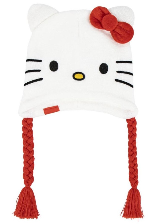 Čepice Zimní Dětská - S Copánky - Hello Kitty