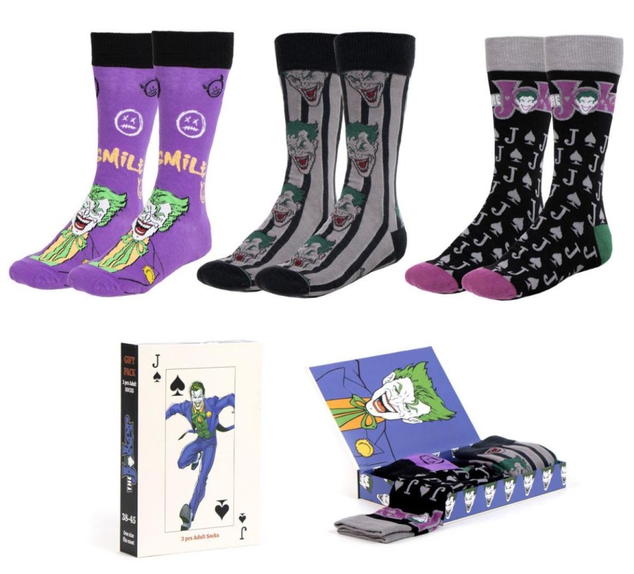 Ponožky Pánské - Set 3 Párů - Dc Comics - vel.BATMAN|JOKER|VELIKOST EU 38-45 Ponožky Pánské - Set 3 Párů - Dc Comics - vel.BATMAN|JOKER|VELIKOST EU 38-45 - Dc Comics