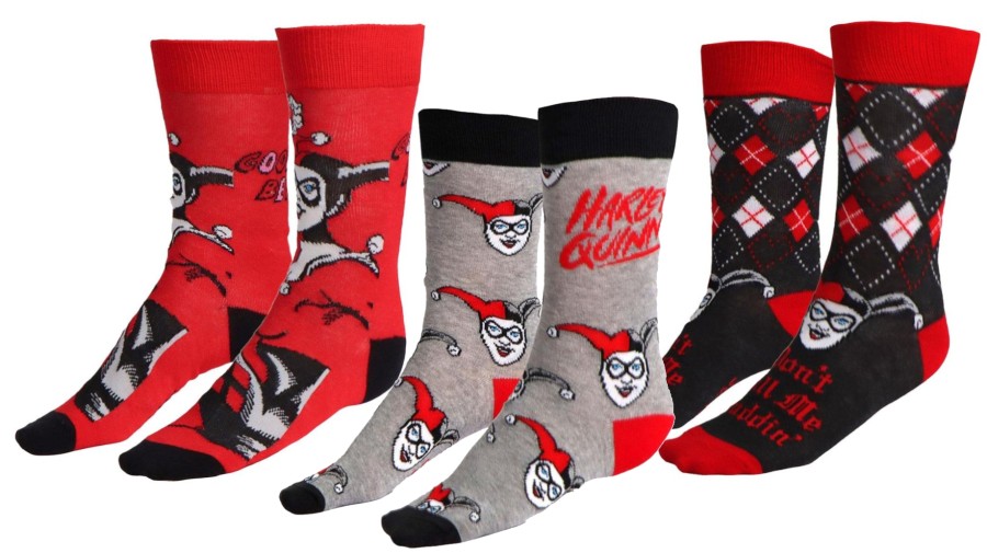 Ponožky Pánské - Set 3 Párů - Dc Comics - vel.HARLEY QUINN|VELIKOST EU 36-43 - Harley Quinn