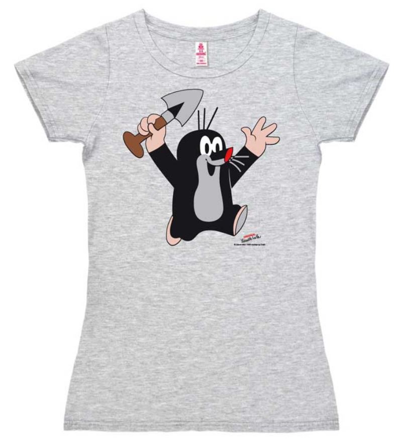 Tričko Dámské - Krteček - vel.JUHU|ŠEDÉ|SLIMFIT|VELIKOST L - Krteček