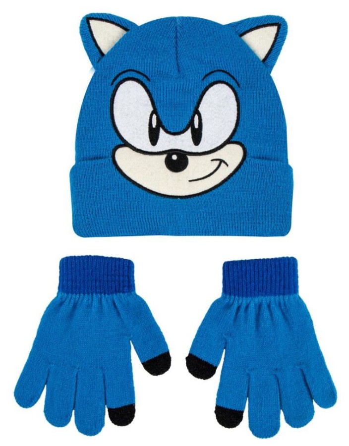 Zimní Set2 Dětský - Čepice a&nbsp; Rukavice - Sonic