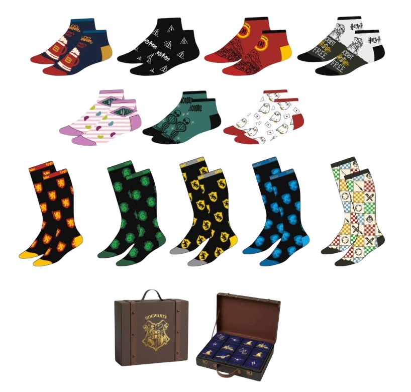 Ponožky Pánské - Set 12 Párů - vel.HARRY POTTER|VELIKOST EU 38-45 - Harry Potter