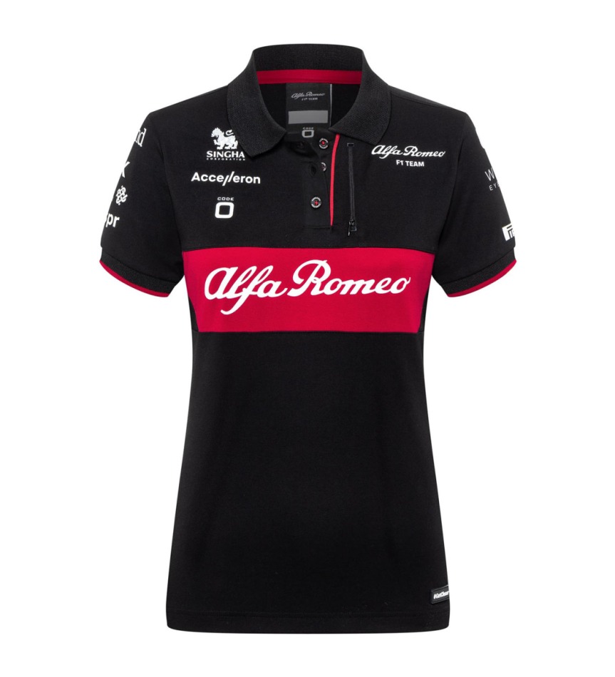 Alfa Romeo Racing dámské polo tričko official black F1 Team 2023 - Alfa Romeo Racing dámské oblečení