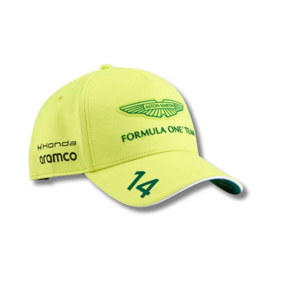 Aston Martin F1 2026 týmová kšiltovka Fernando Alonso #14 - limetková - Aston Martin