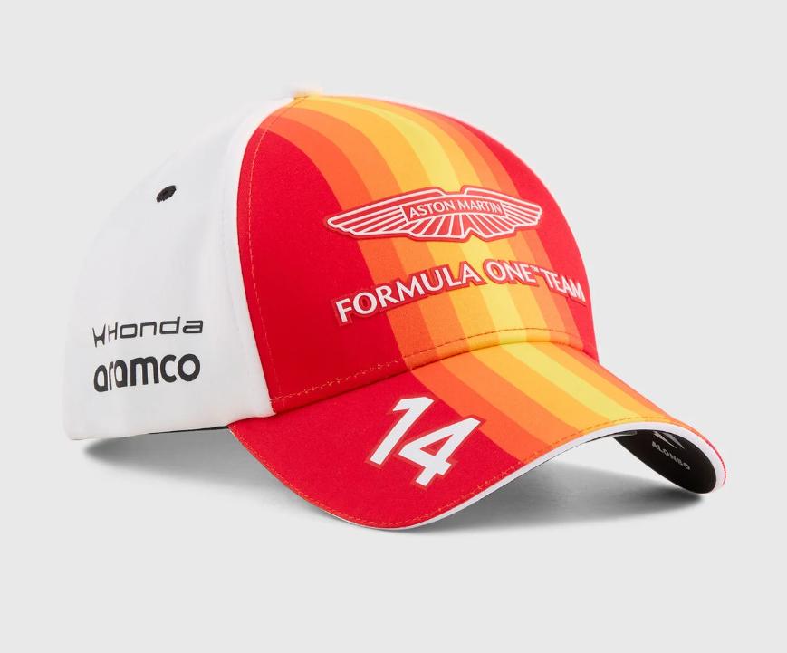 Aston Martin F1 týmová kšiltovka Fernando Alonso #14 SE Španělsko GP 2026 - bílá - Aston Martin