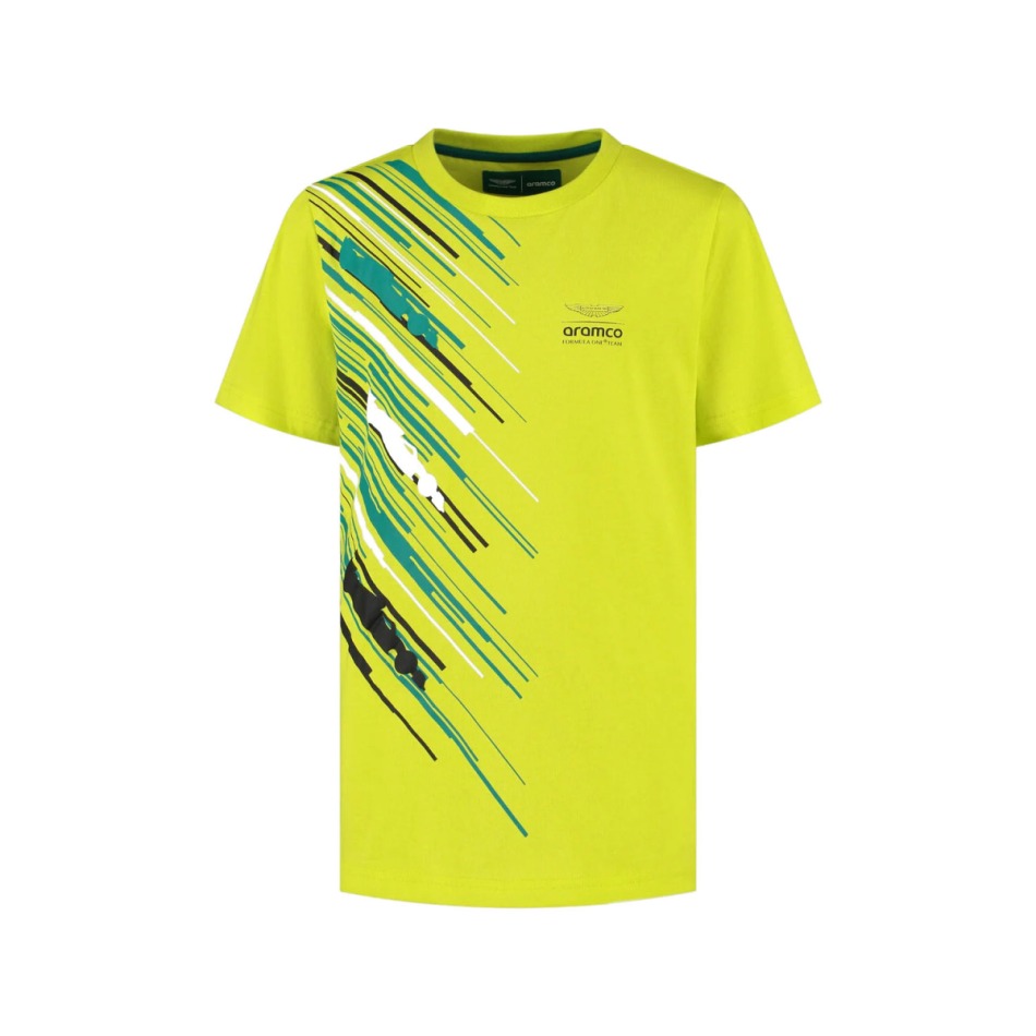 Aston Martin dětské tričko Graphic lime F1 Team 2025