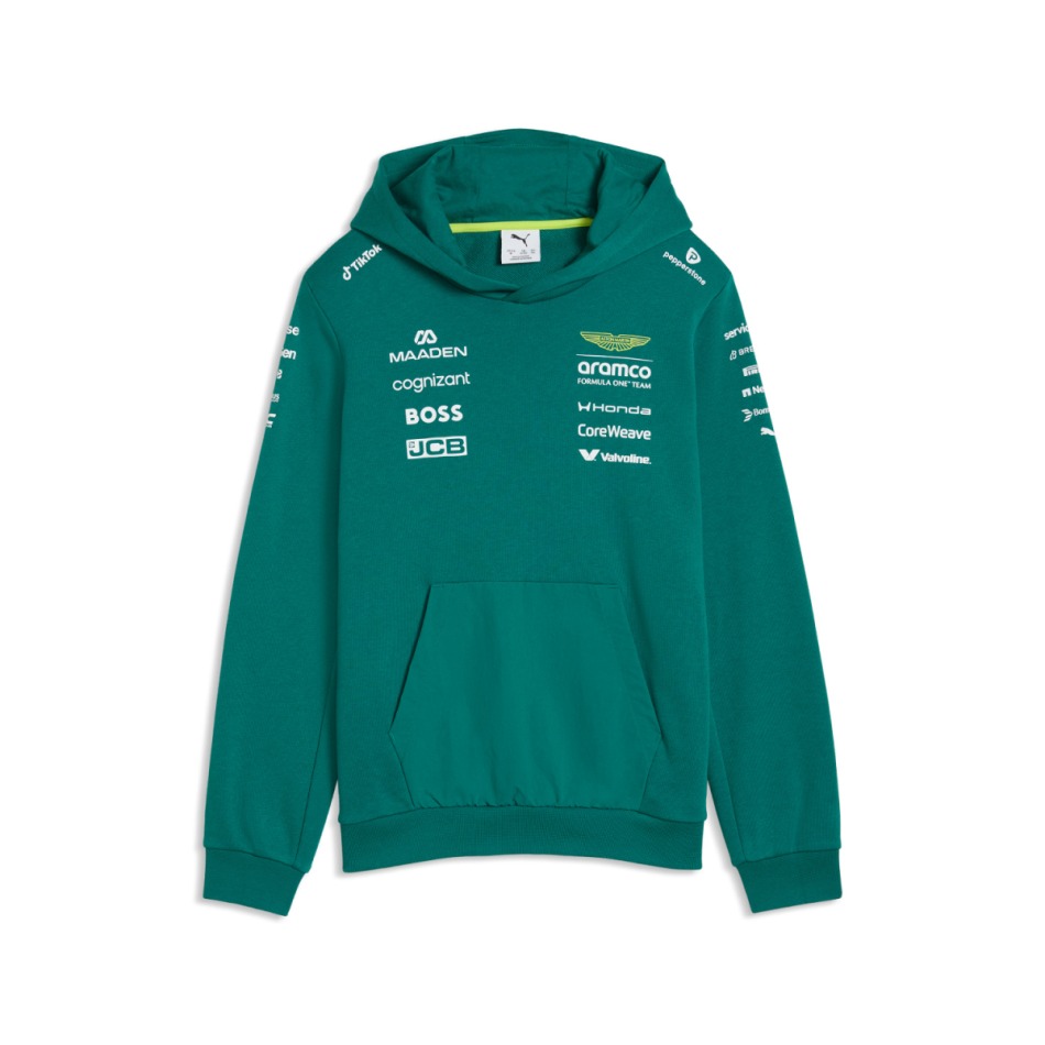 Aston Martin dětská mikina s kapucí green official Teamline Replica F1 Team 2026