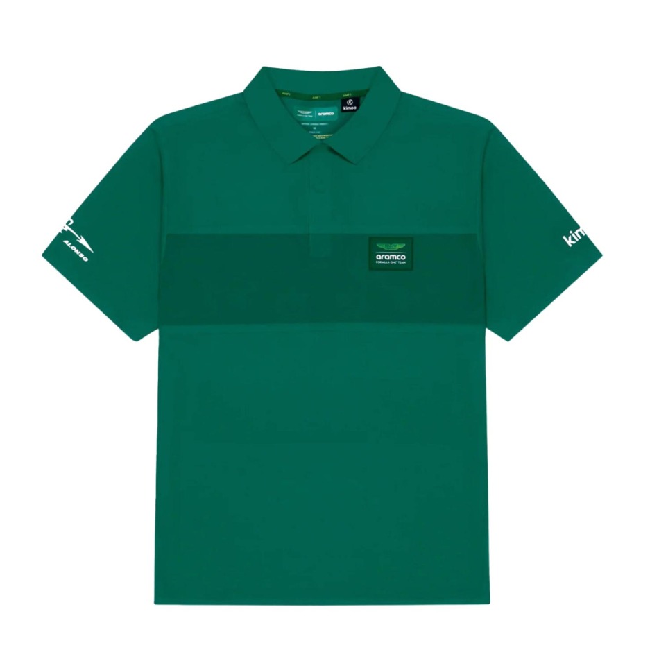 Aston Martin pánské polo tričko Minimal Alonso Kimoa green F1 Team 2025 - Aston Martin trička, polo trička, košile