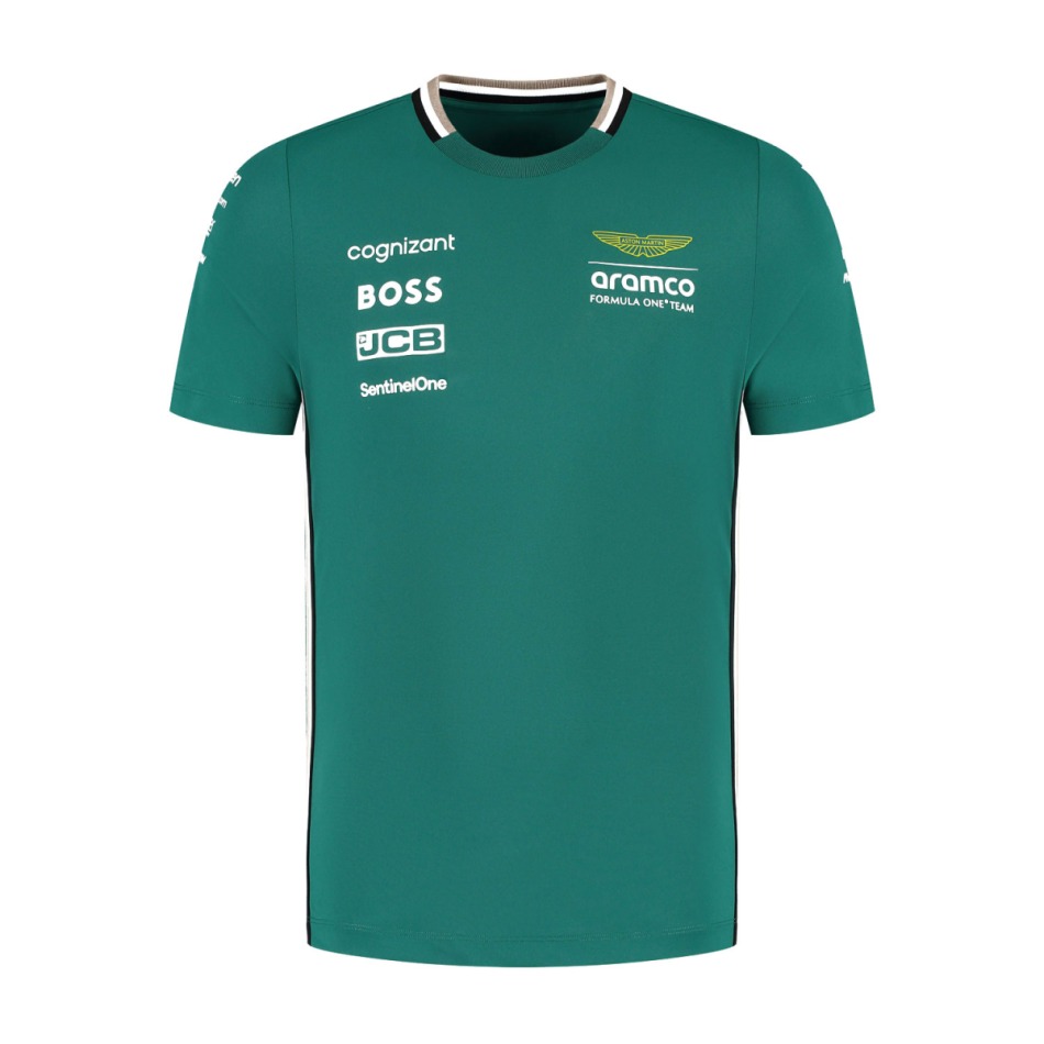 Aston Martin pánské tričko official Teamline Replica green F1 Team 2025