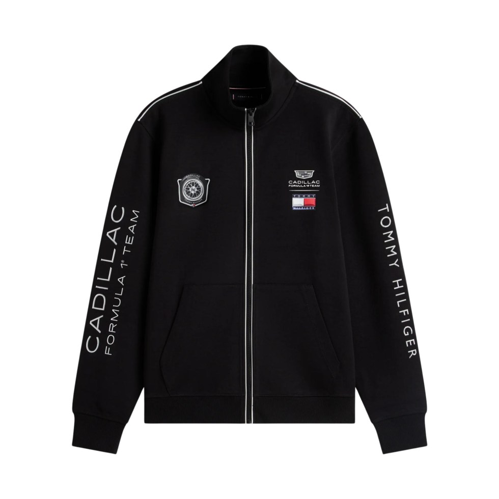 Cadillac F1 Team Cadillac F1 2026 mikina na zip Tommy Hilfiger černá - Cadillac F1 Team