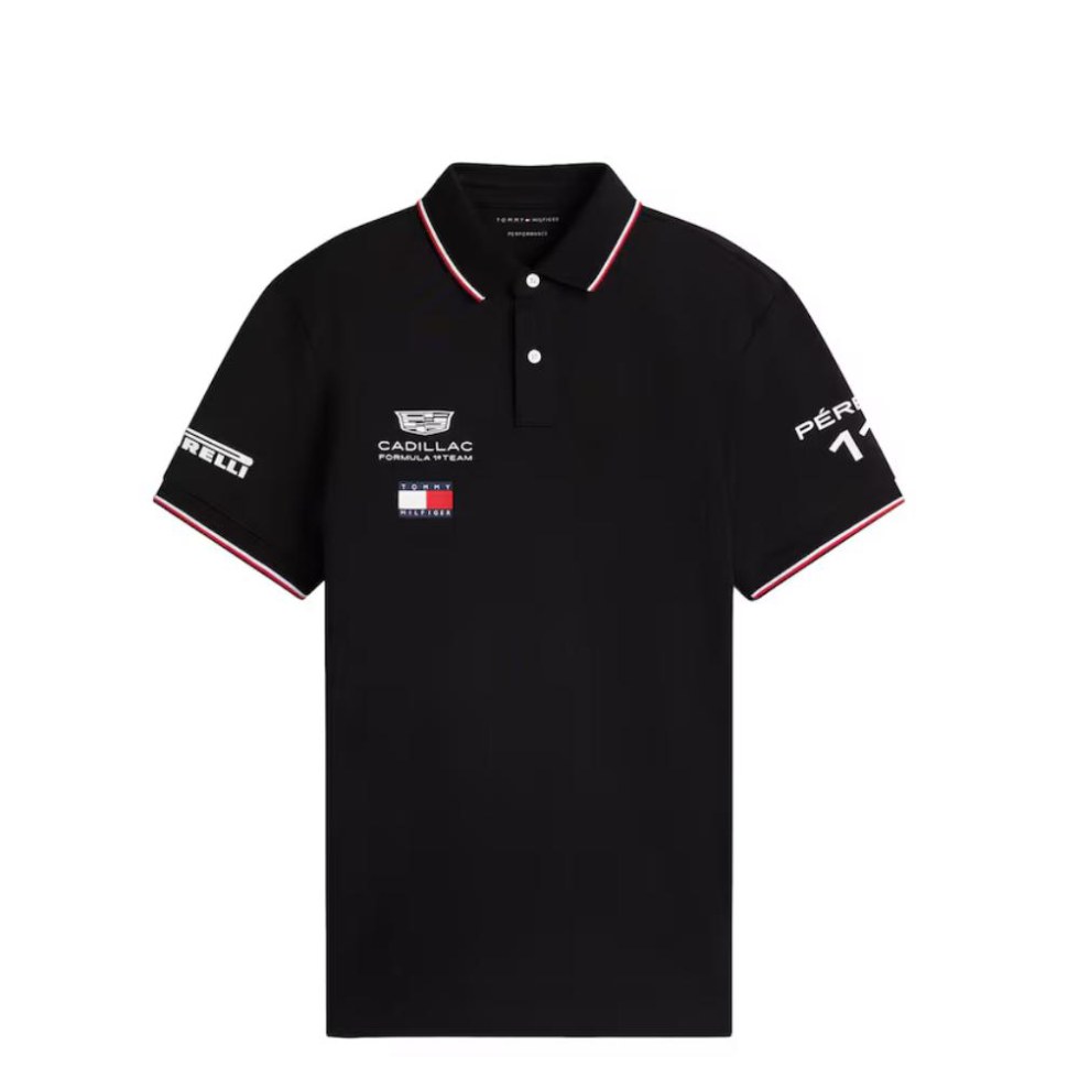 Cadillac F1 Team Cadillac Tommy Hilfiger F1 2026 týmové unisex polotričko Sergio Peréz - černé - Cadillac F1 Team Trička