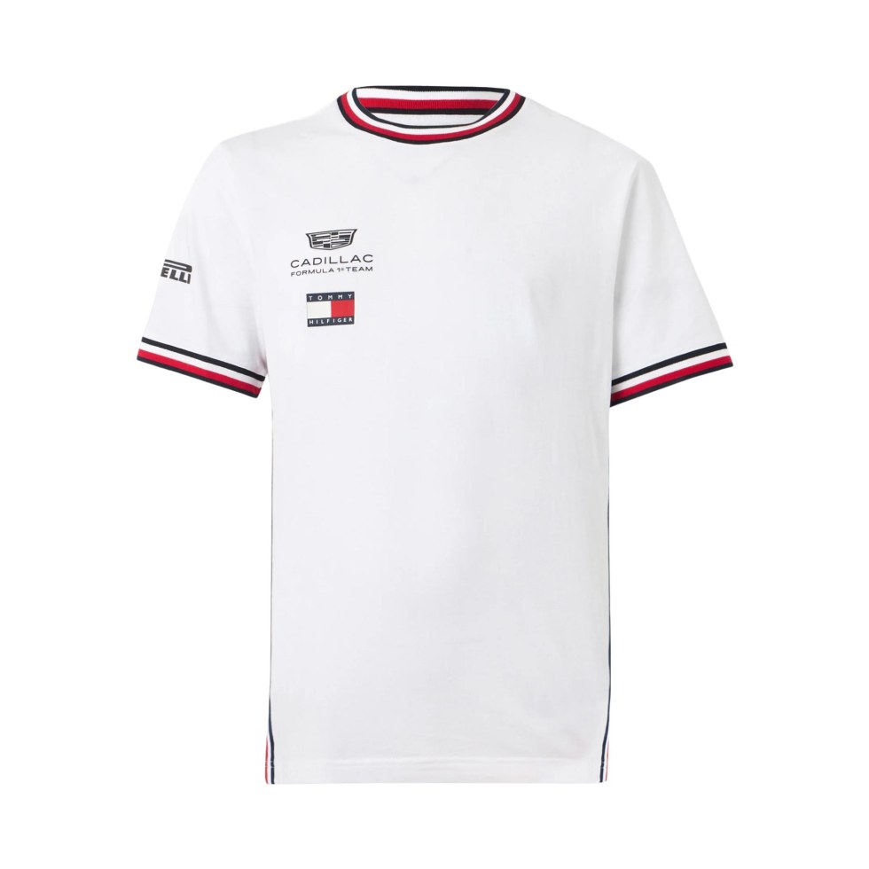 Cadillac F1 Team Cadillac F1 2026 x Tommy Hilfiger pánské týmové tričko - bílé - Cadillac F1 Team Trička