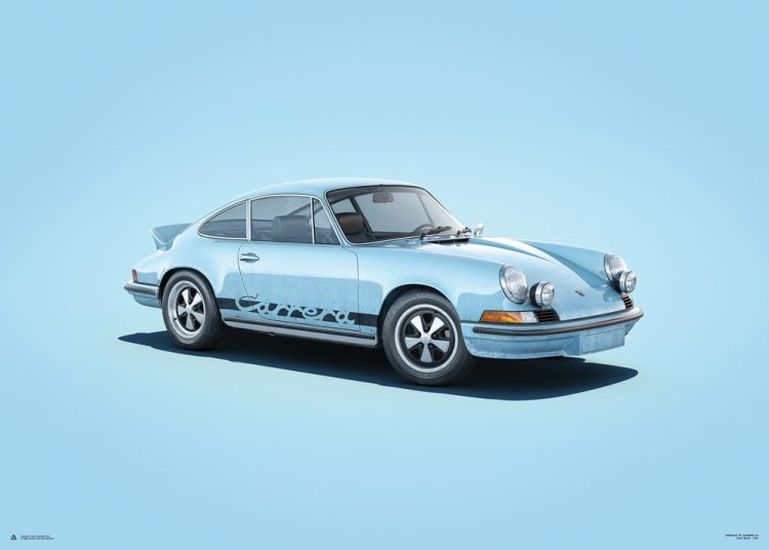 Porsche 911 RS - Blue - Colors of Speed Poster - Colors of Speed Posters