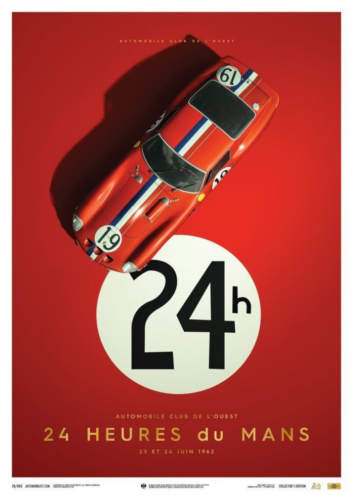 Poster - Ferrari 250 GTO - Red - 24h Le Mans - 1962 - Collectors Edition - Další zboží F1 Collector´s Edition