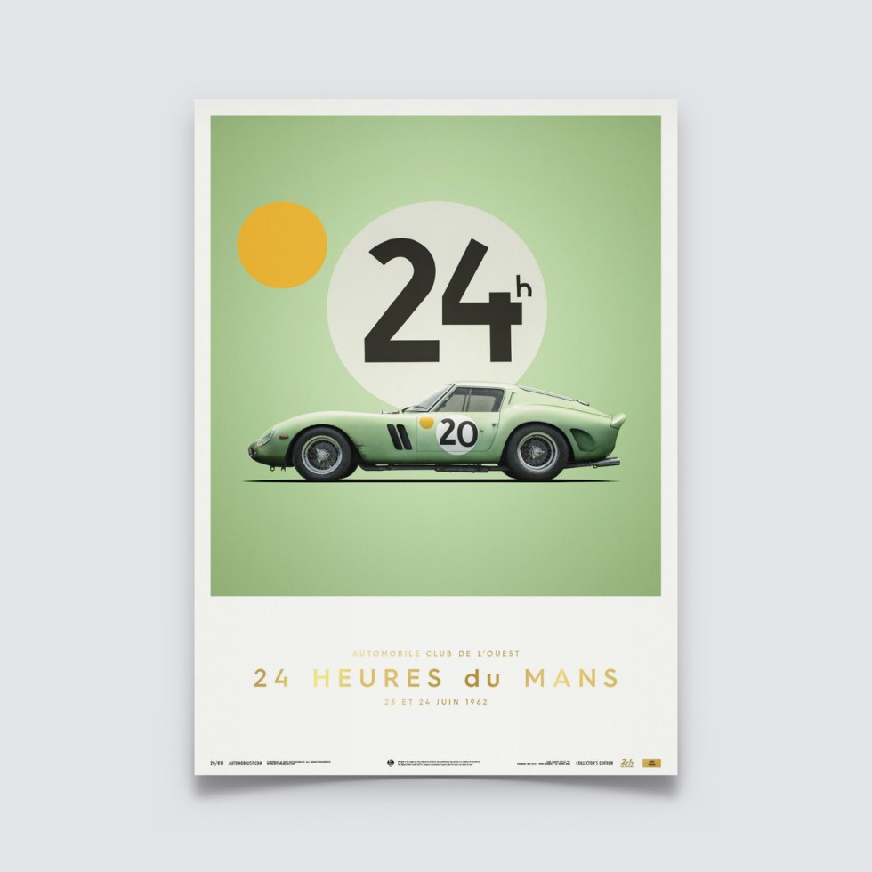 Automobilist Posters | Ferrari 250 GTO - Green - 24h Le Mans - 1962 - Collector´s Edition - Další zboží F1 Collector´s Edition