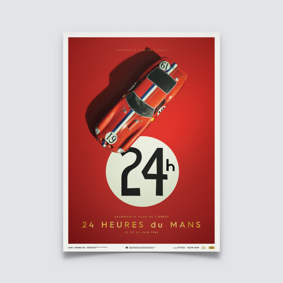 Automobilist Posters | Ferrari 250 GTO - Red - 24h Le Mans - 1962 - Collector´s Edition - Další zboží F1 Collector´s Edition