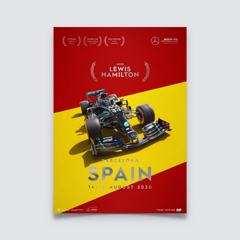 Automobilist Posters | Mercedes-AMG Petronas F1 Team - Lewis Hamilton - Spain 2020 | Collector´s Edition