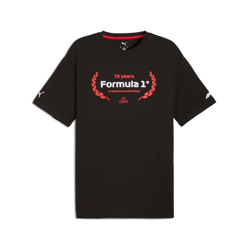Formula 1 F1 2025 Essentials pánské tričko 75 let černé - Další zboží F1 Formula One Merchandise Trička