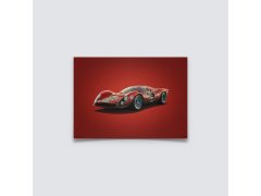 Automobilist Posters | Ferrari 412P - Colours of Speed - Daytona - 1967 - Red | Unlimited Edition